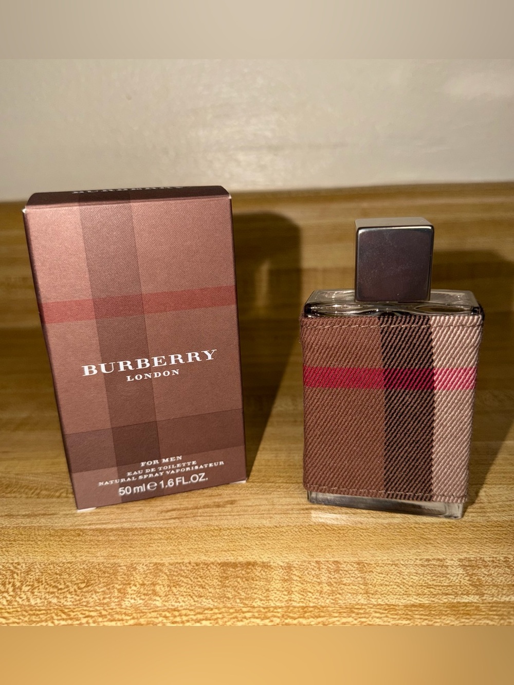 Burberry London for men Brown Plaid fabric Men's Eau de Toilette Bottle 1.6 OZ